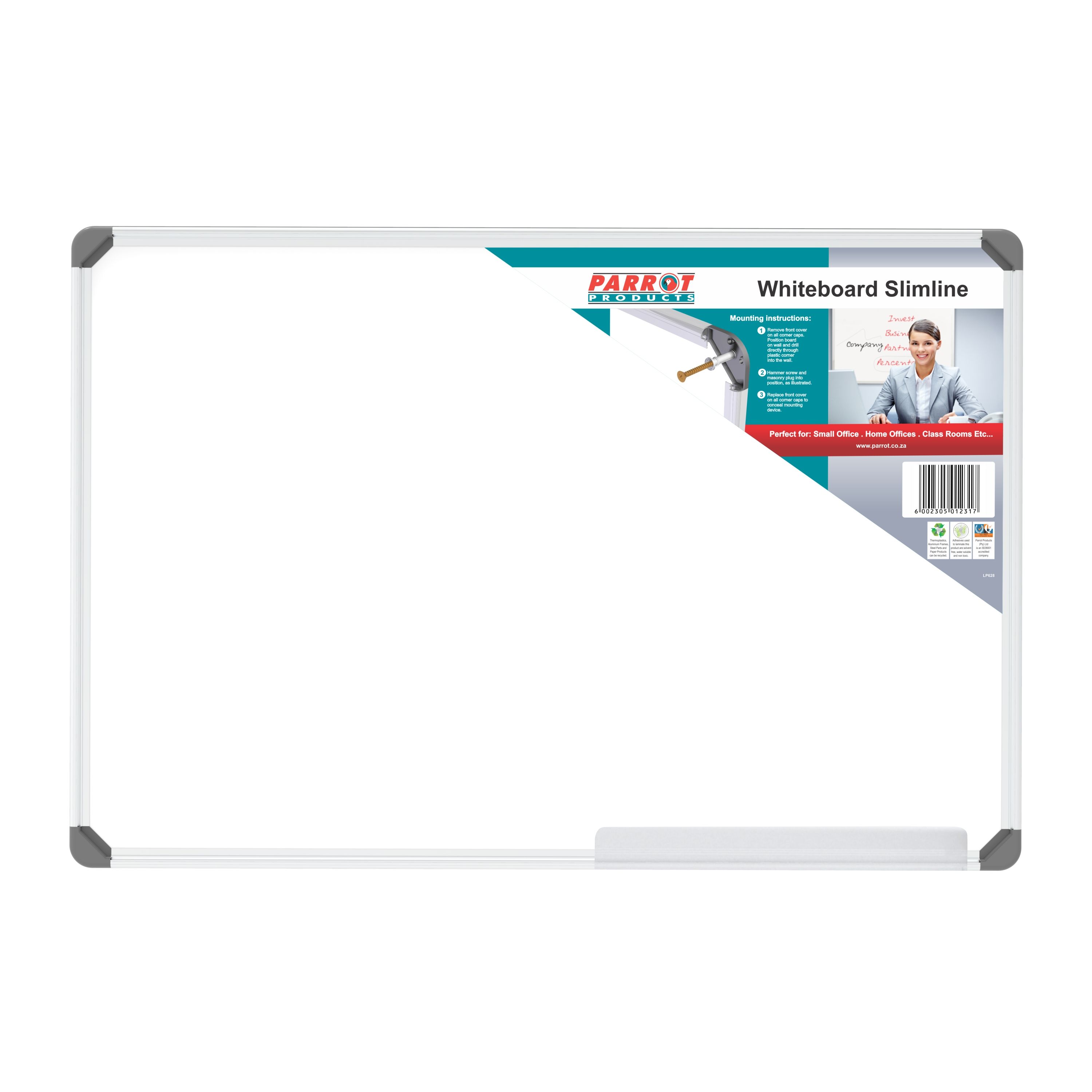 Parrot Products Slimline Non-Magnetic Whiteboard (600*450mm)