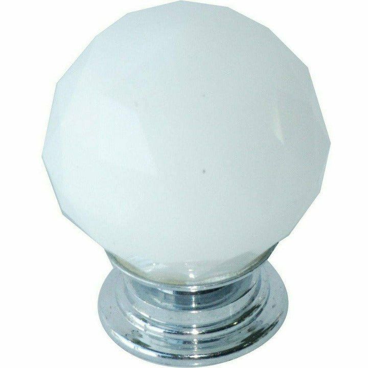 Black and white crystal knob 30mm