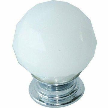 Black and white crystal knob 30mm
