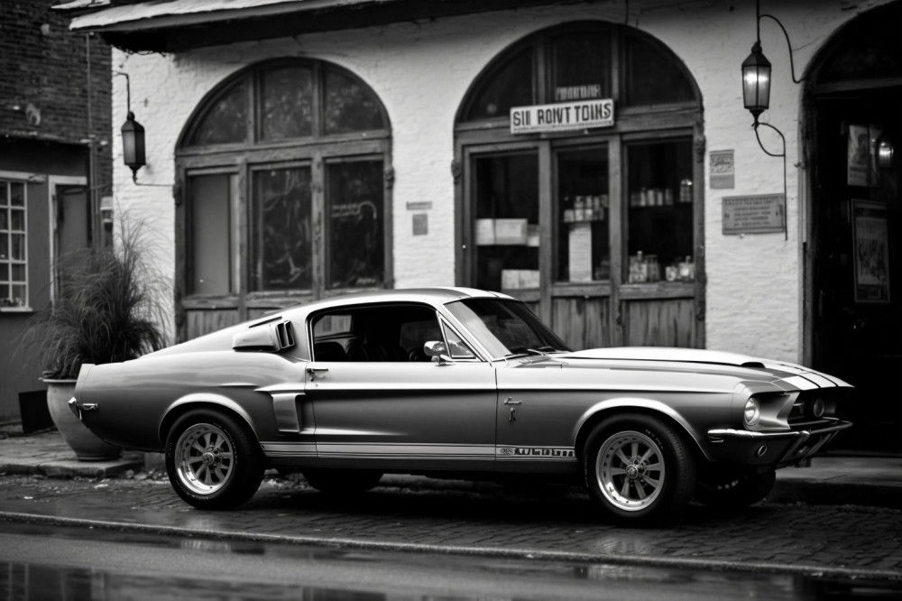Canvas Wall Art -  Shelby GT500 Vintage 1967- B1511 - [120 x 80 cm]