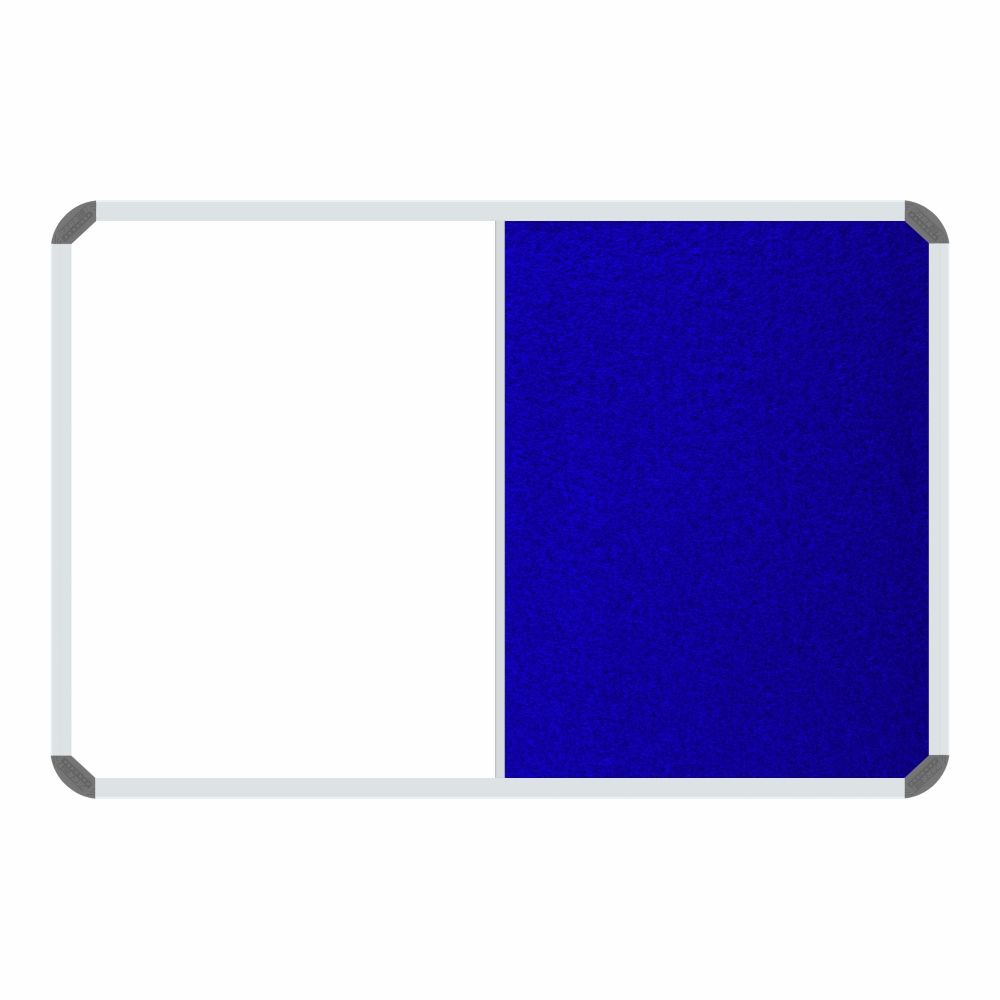 Non-Magnetic Combination Whiteboard (2000*1200mm - Royal Blue Felt)