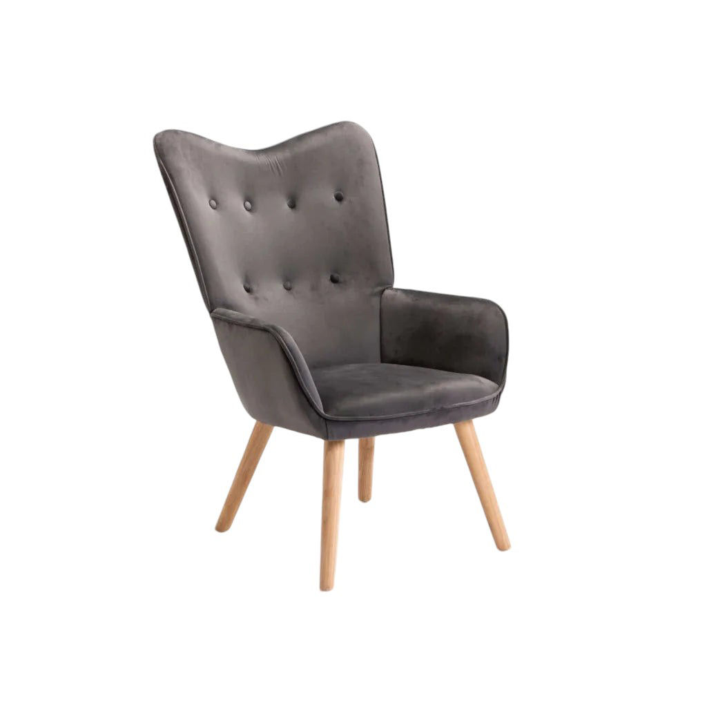 Vividitto - Rosie Velvet Chair - Grey
