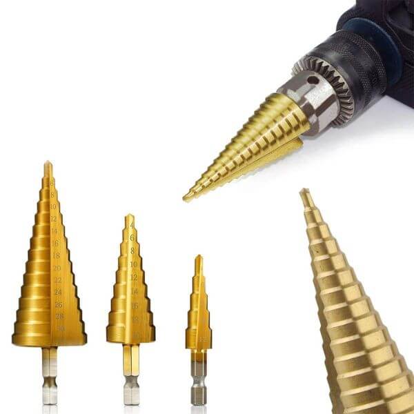 3 Piece High Speed Steel Step Drill Set