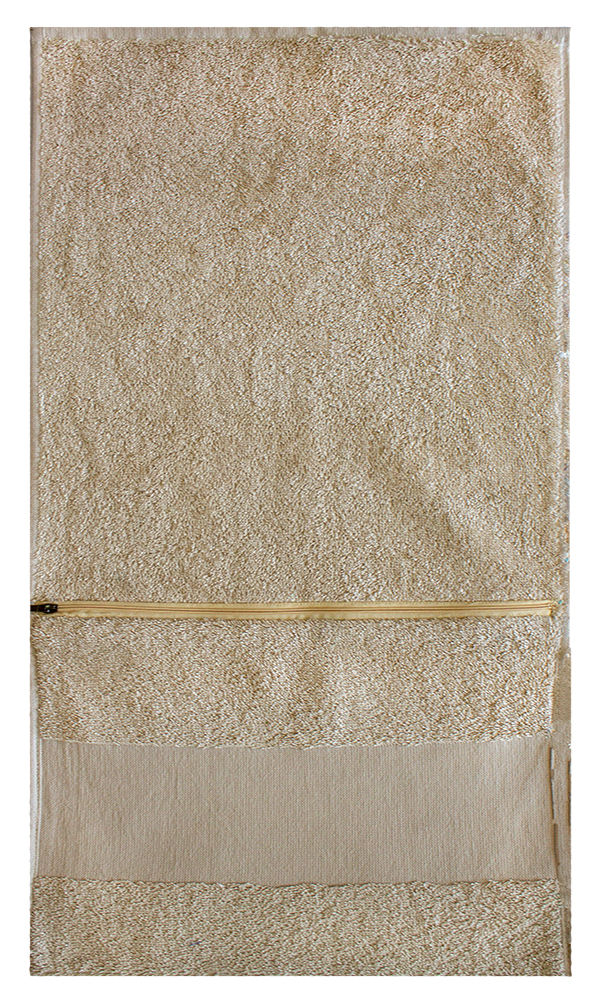 Plush Gym Towel 450 GSM with Zip Pocket - Birch (05 Pc Pack)