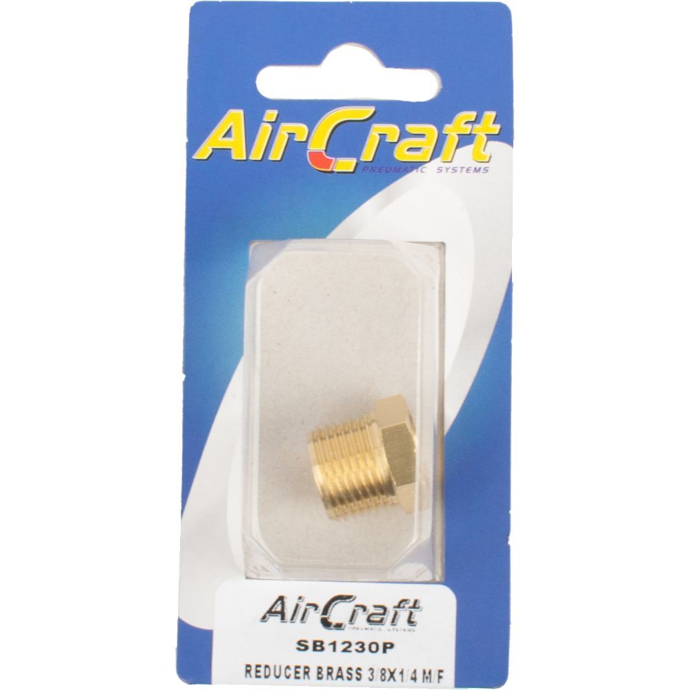 Aircraft - Reducer Brass 3/8 x 1/4 M/F Conical 1 Piece Pack - 8 Pack