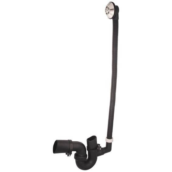 Rubber bath trap with overflow 40mm x 40mm black