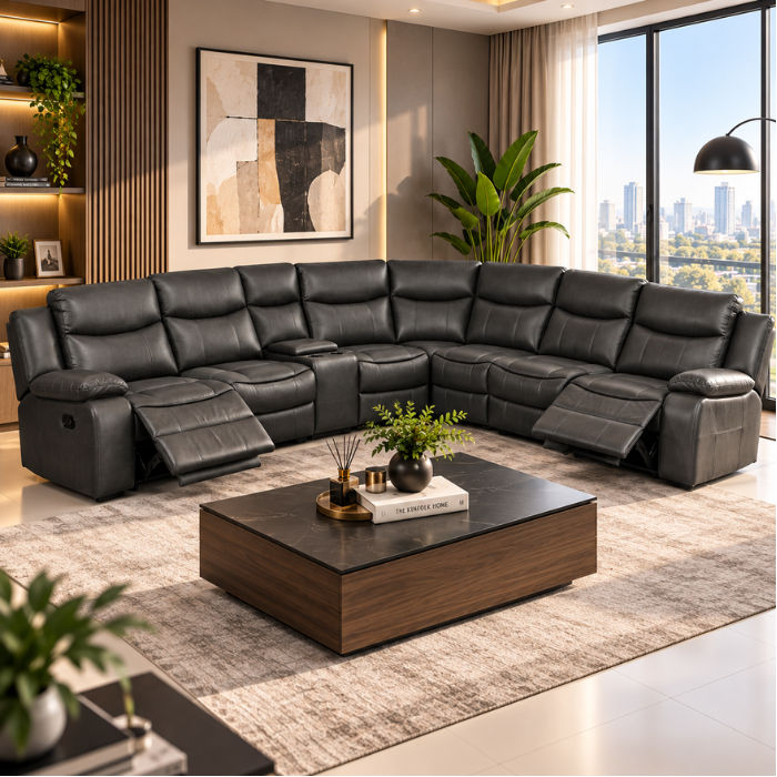 QandAHome – Monaco 6 Seater Recliner Lounge Suite