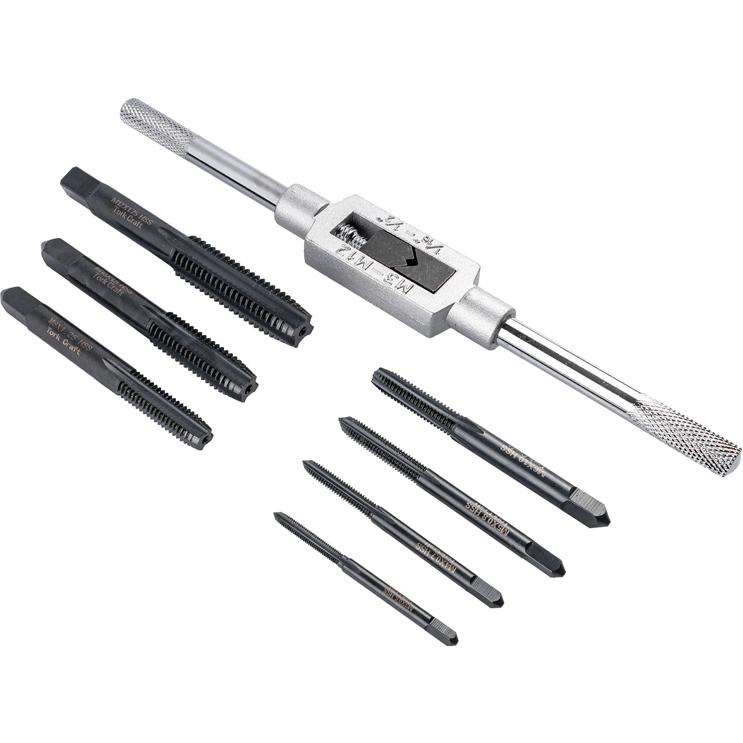 Hss Taps M3 - M12 & Tap Wrench 8Pc Carded Set Mm