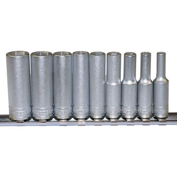 9PC 1/4inch Drive Deep Socket Set - Rail