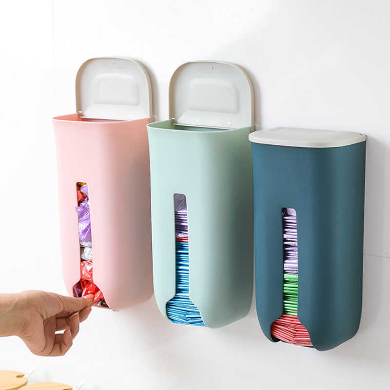Smart plastic bag storage and dispenser - Pink