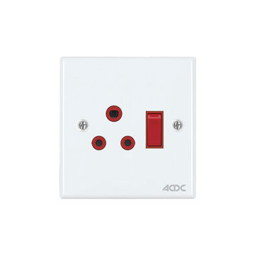 1x16A Dedicated White Switched Socket Outlet Steel Plate