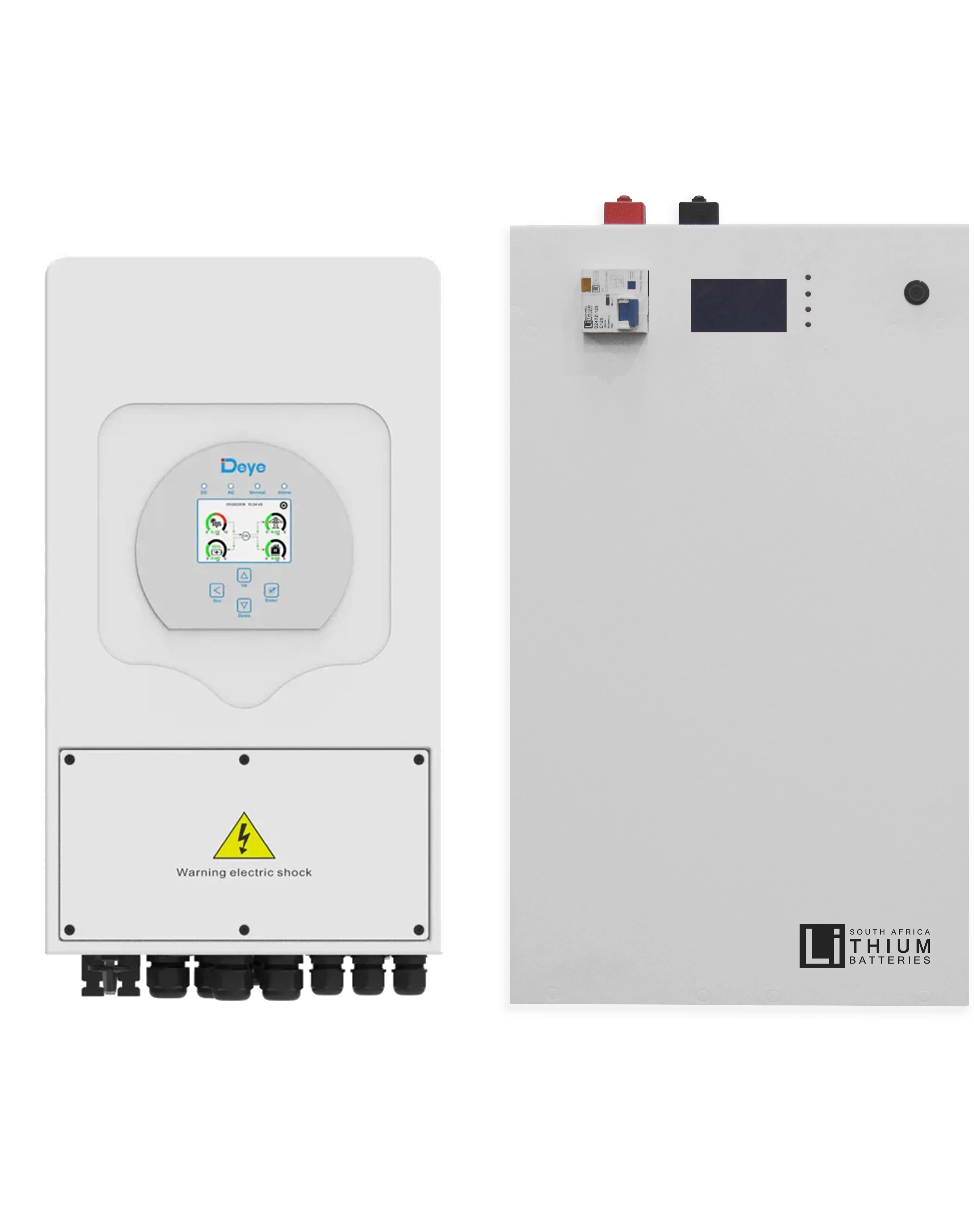 Deye 5kW Hybrid Inverter and 5.3kWh Wall Mount LBSA Battery Combo WHITE