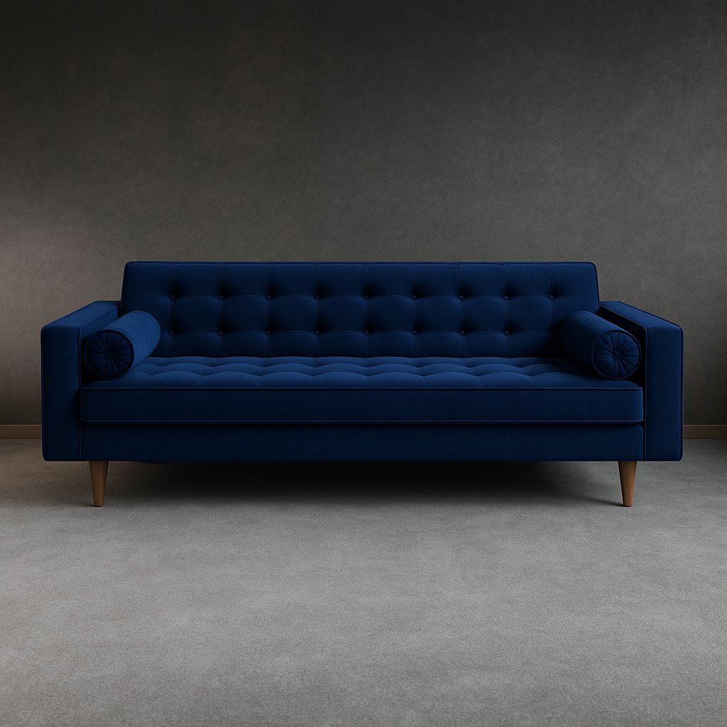 IG Furn- Lottie Velvet Sleeper Couch Blue
