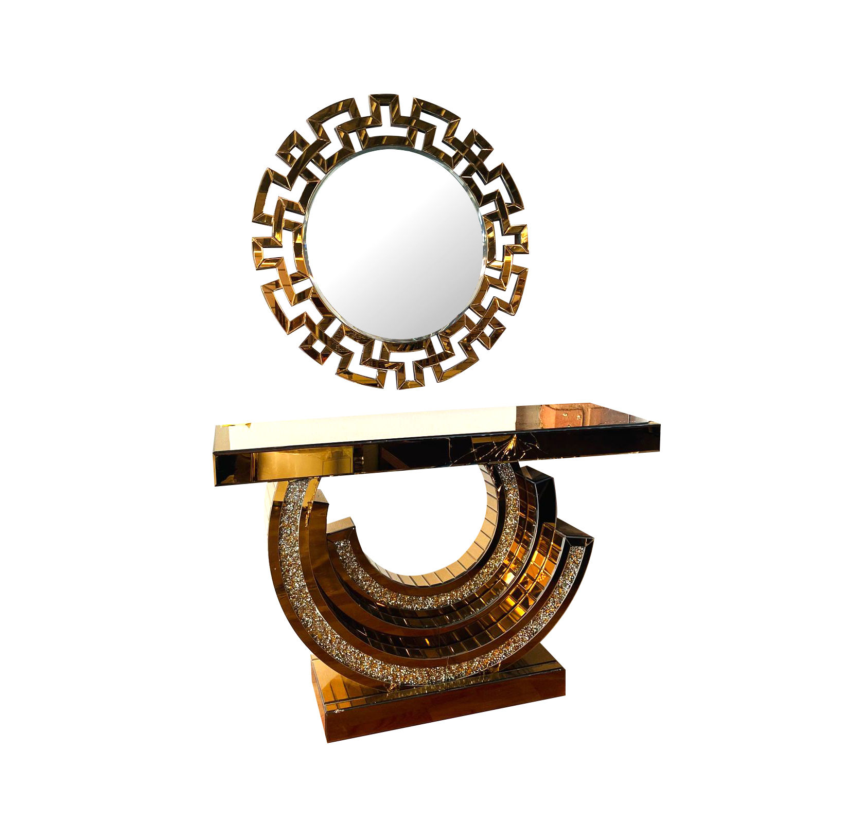 KC FURN-Coaster Mirror and Console Set