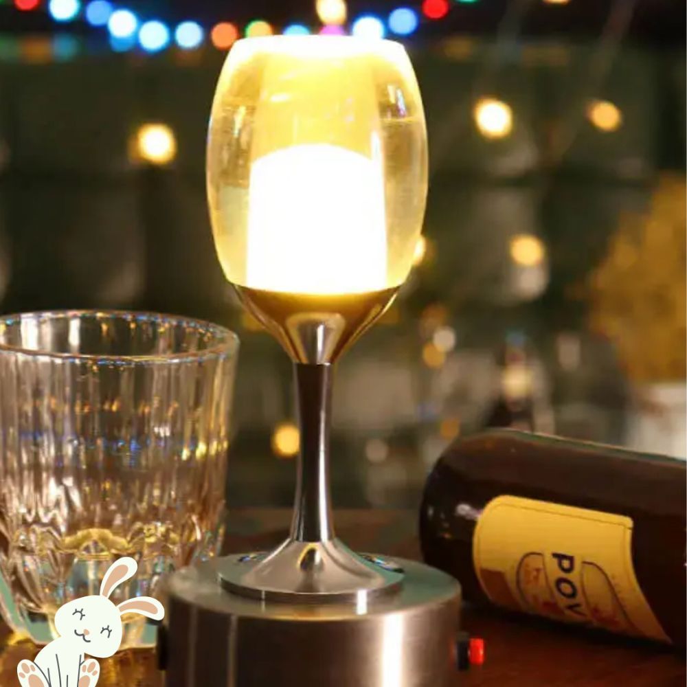 Rechargeable Wine Glass Shaped Table Lamp
