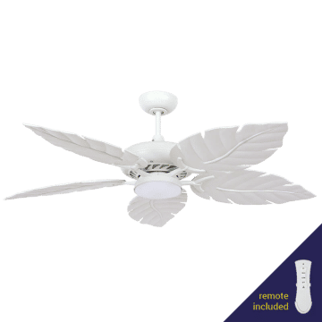 Palmetto White 80W AC Ceiling Fan incl. Light Kit & Cool White LED Globe