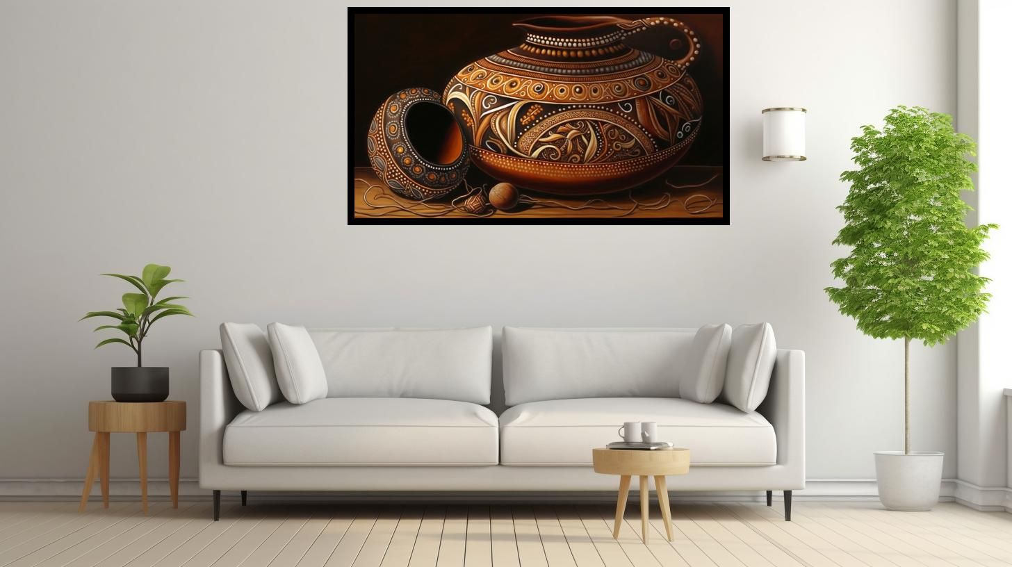 Canvas Wall Art - Beautiful African Pottery - B1021 - [120 x 80 cm]