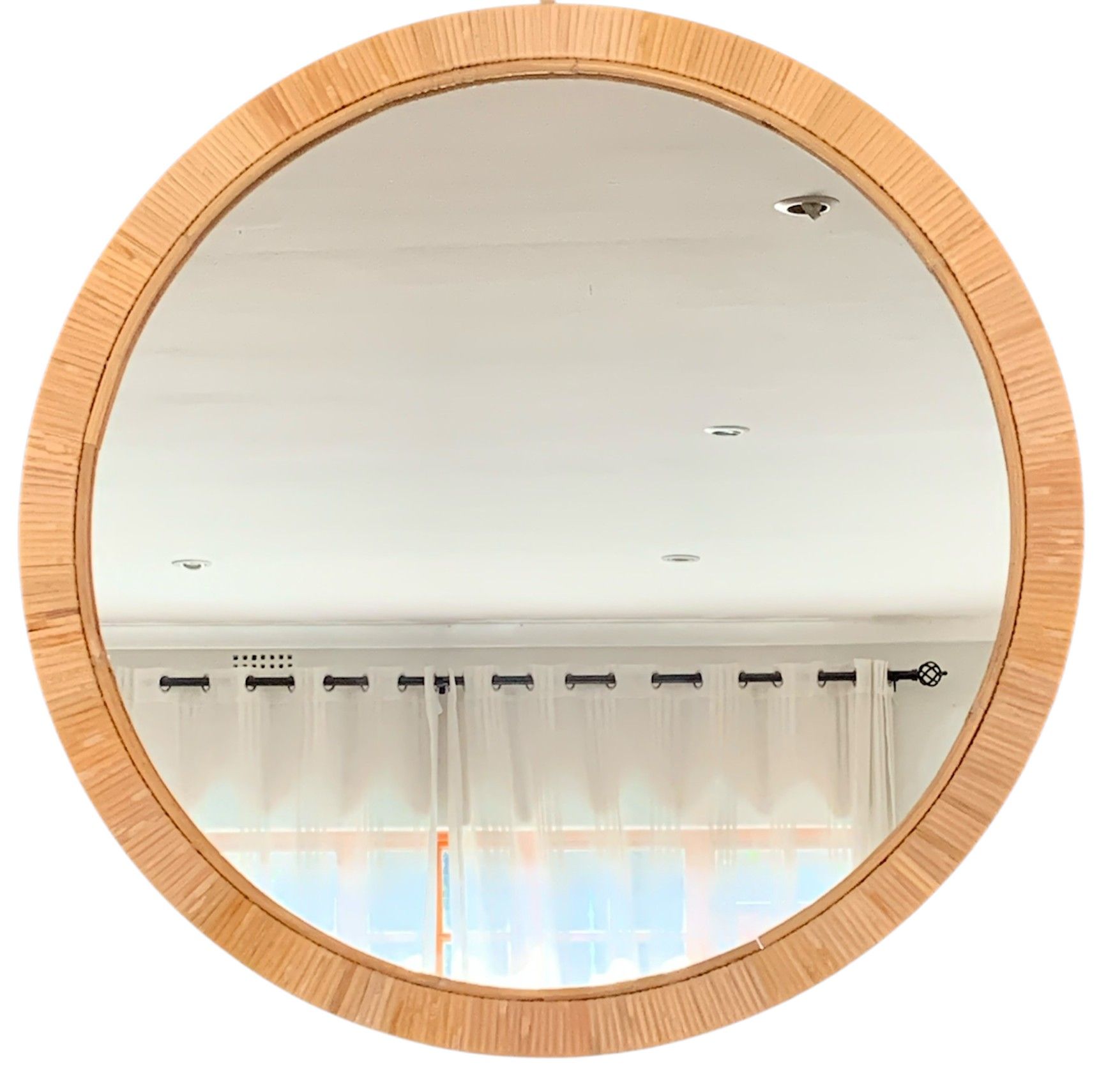 Rattan Framed Large 60cm diameter mirror