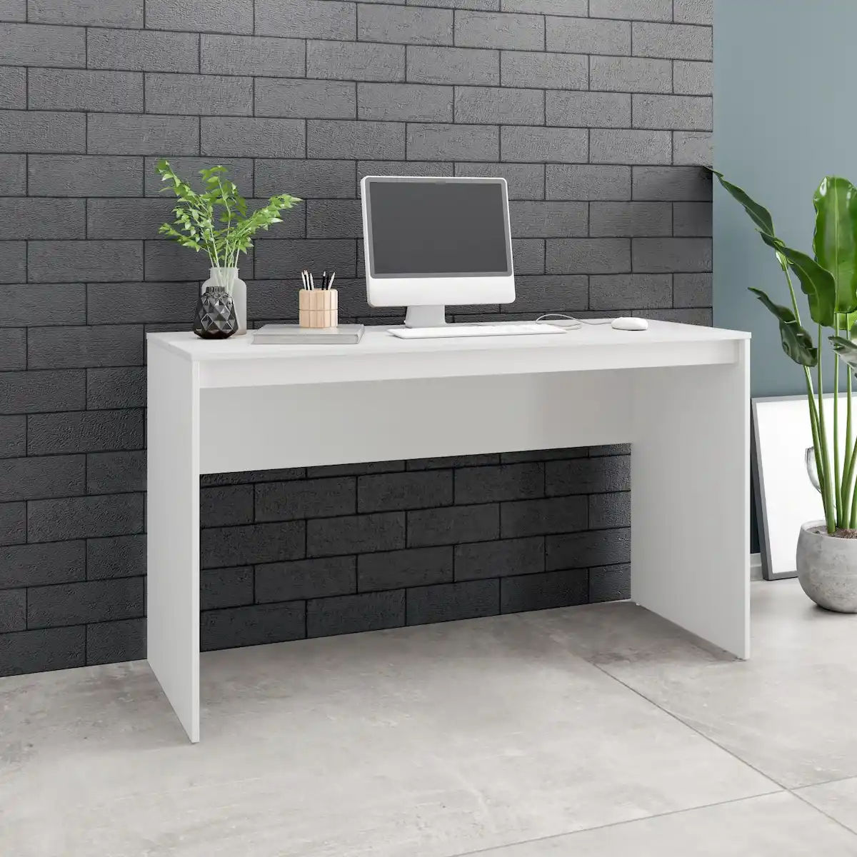 Minimal White Office Desk