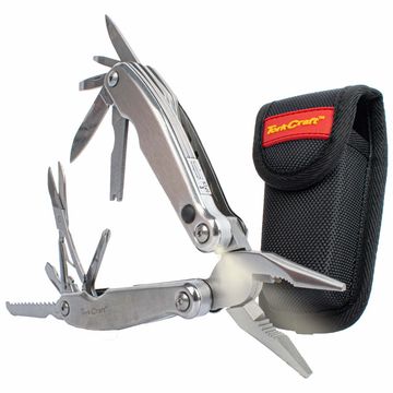 Tork Craft - Multitool Silver With Led Light & Nylon Pouch