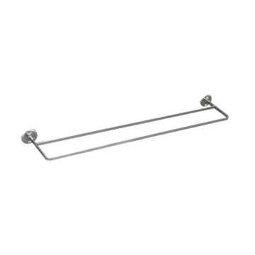Woodly Double Towel Rail, Stainless Steel, 800mm