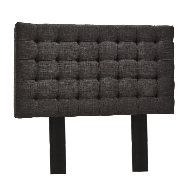 Nu Dekor - Benno Button Headboard - Double - Charcoal Grey