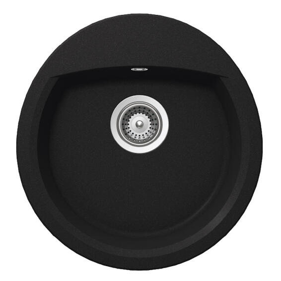 Frasa Kitchen Sink Latifa Single Bowl Quartz Resin Composite Black L49Cm X W49Cm