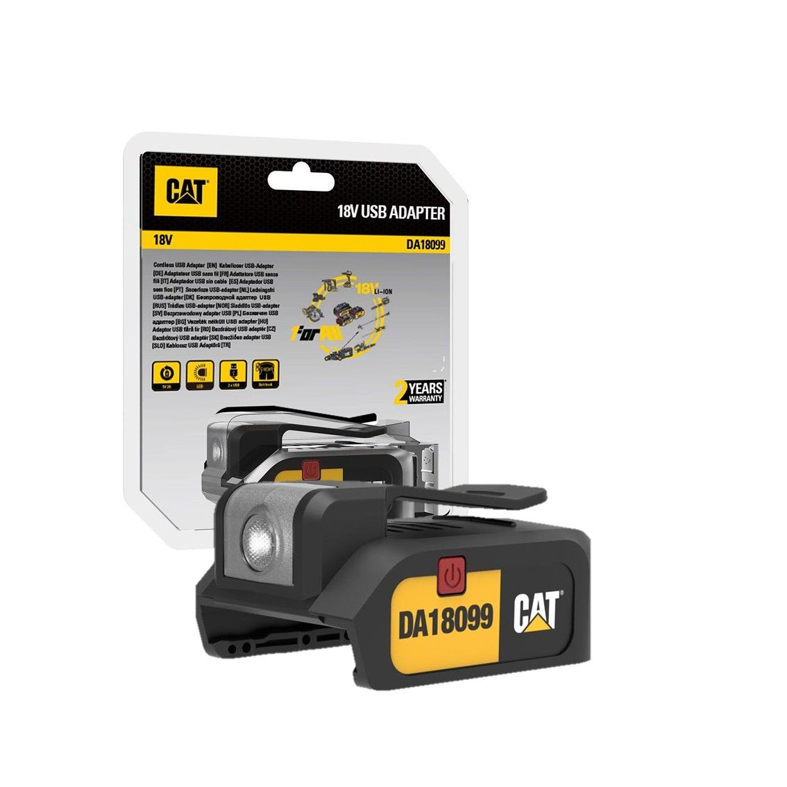 CAT USB Battery Adapter + Light 2A 18V