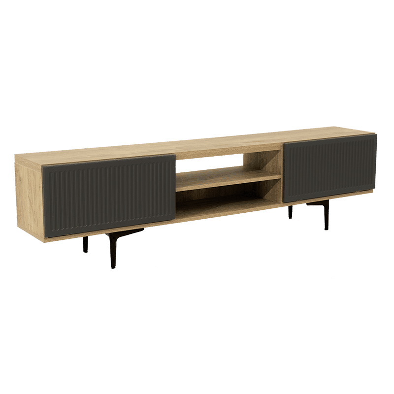 Verona TV Stand Oak & Vermont Slate