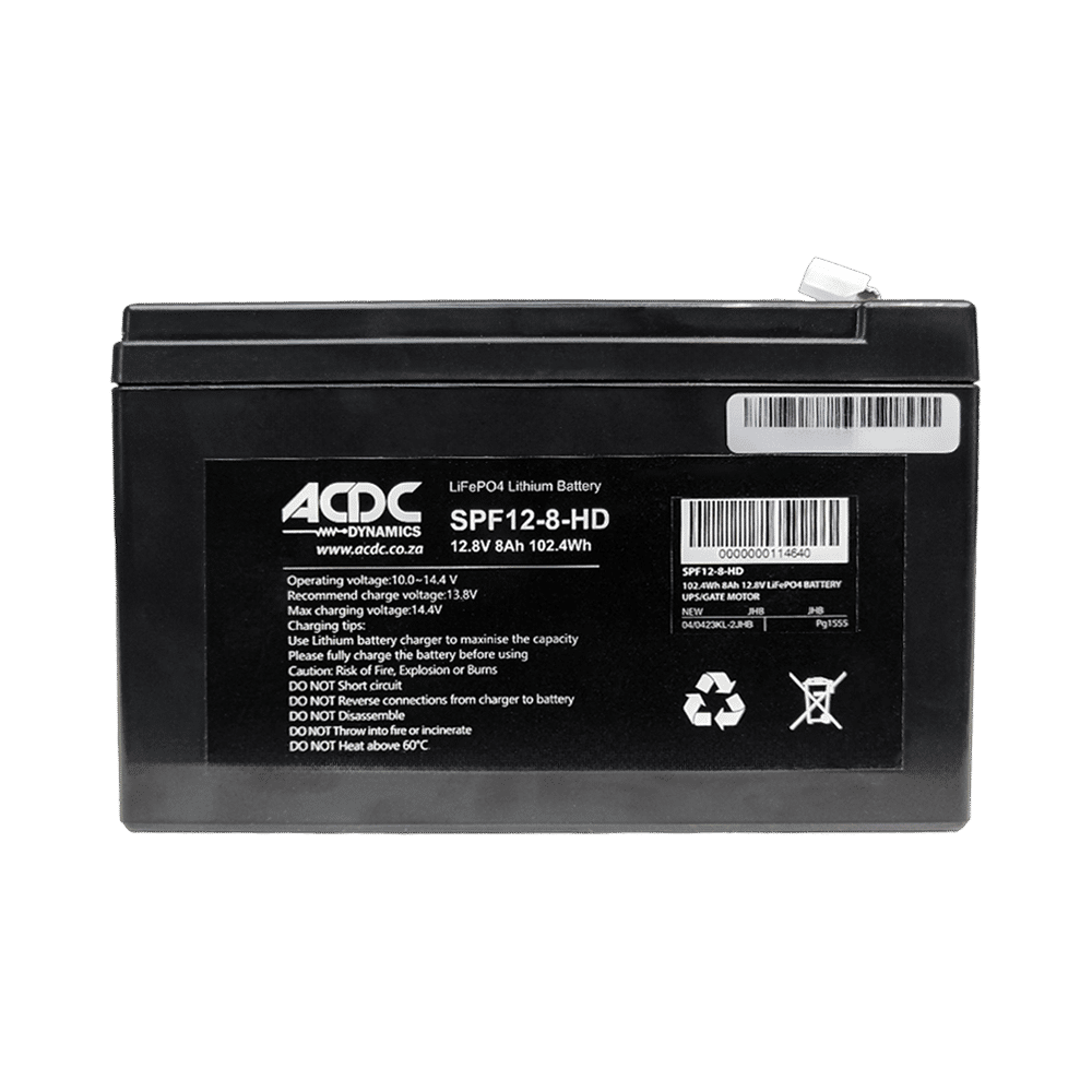 102.4Wh 8Ah 12.8V LiFePO4 BATTERY UPS/GATE MOTOR