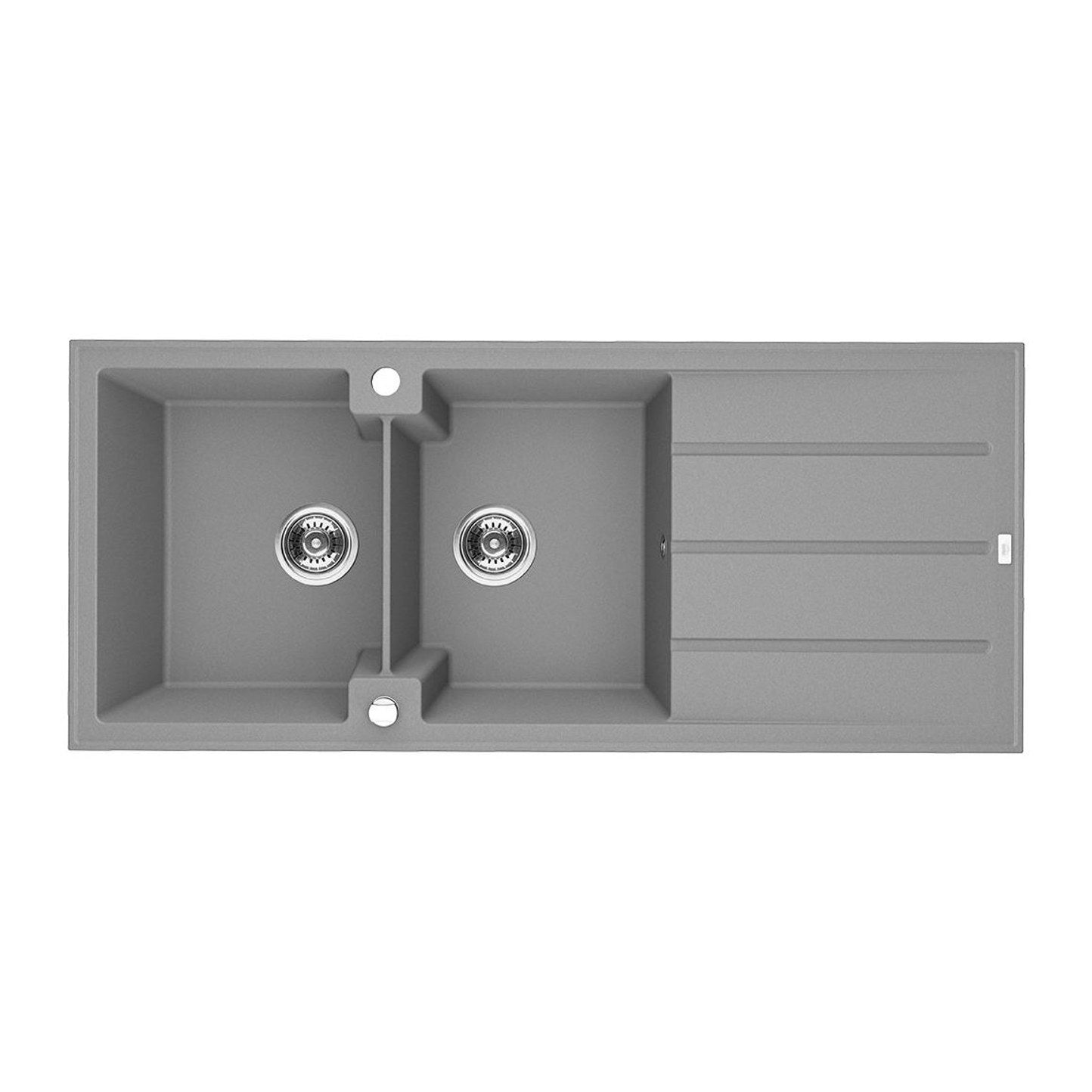 Laveo Canaria 1160 Granite Composite Kitchen Sink 2 Bowl with Drainer - Grey
