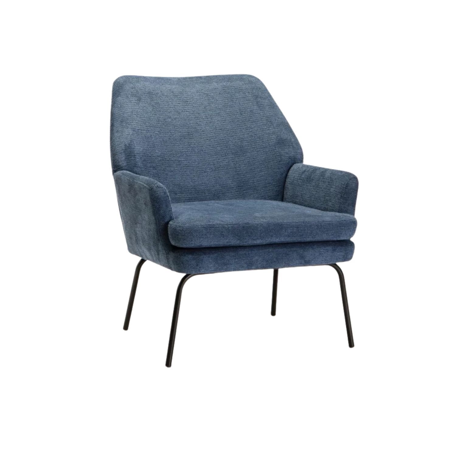 Modern Textured Fabric Chair - Blue