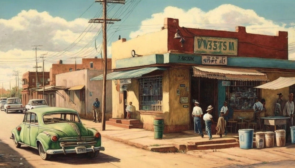 Canvas Wall Art - Canvas Wall Art – Vilakazi Street Soweto Vintage - B1115 - [120 x 80 cm]