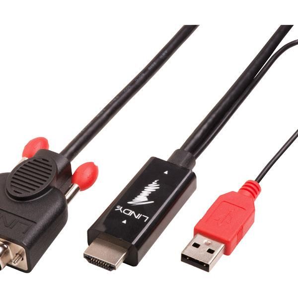 Lindy Hdmi Male To Vga Male Cable With Usb Power 2M LEROY MERLIN