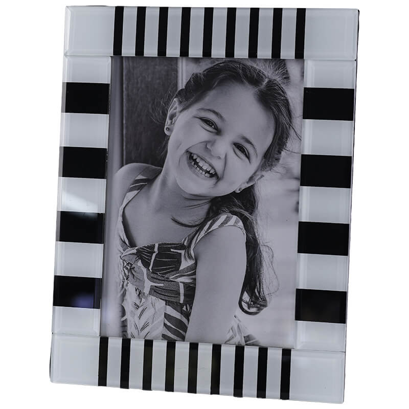 Black & White Striped Photo Frame 23CM-set of 2