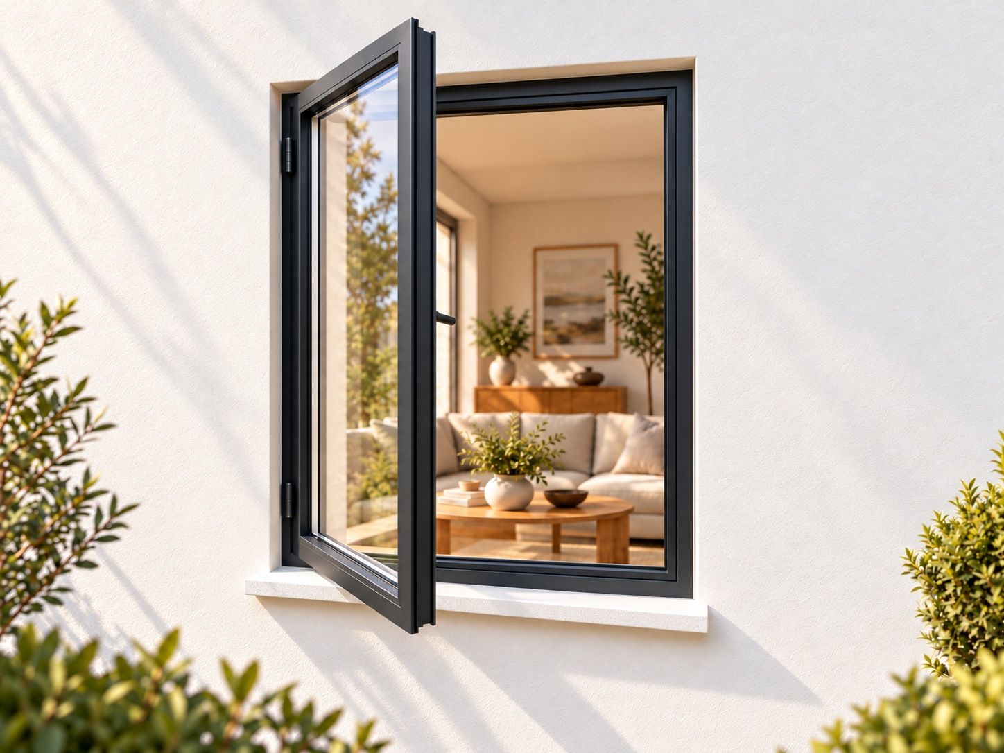 Kenzo Premium Side-Hung Aluminium Window - Charcoal, 600 900 mm, Left Side Opener