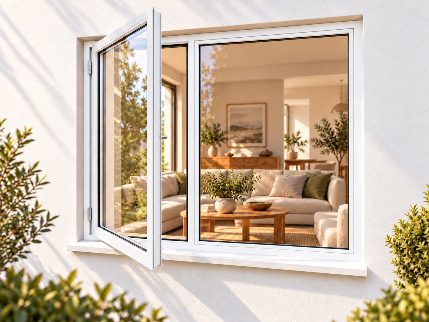 Kenzo Premium Side-Hung Aluminium Window - White, 1500 1200 mm, Left Side Opener
