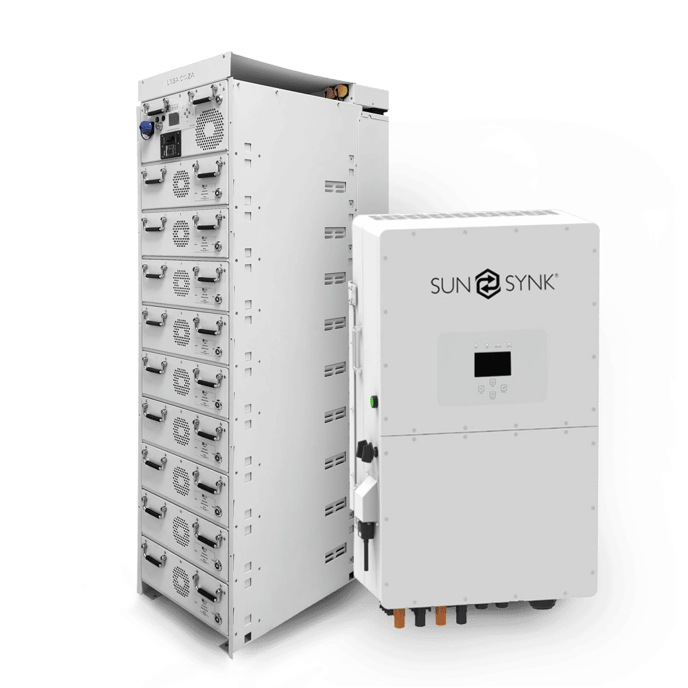 691V 104Ah 71.8kWh LBSA Rhino Intelliflex High Voltage Battery with 50KW Sunsynk Hybrid Inverter WHITE
