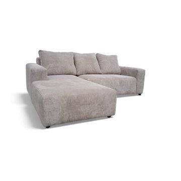 Anataloia L Shape Couch - Corduroy - Beige -Right Sided