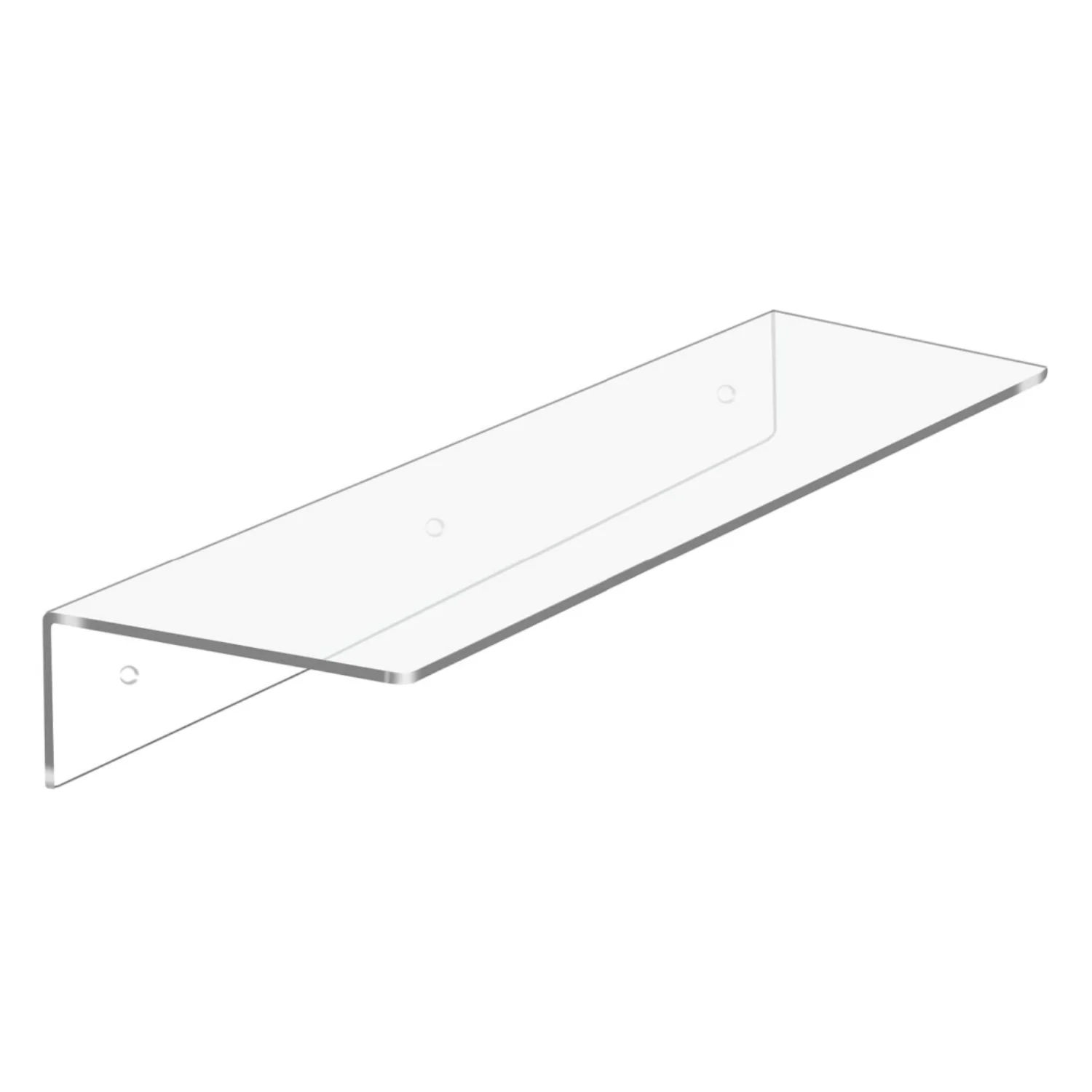 Nail Free Wall Mounted 15Inch Clear Acrylic Floating Shelf