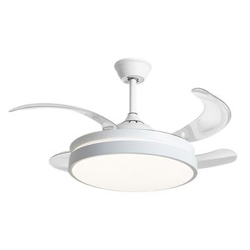 42 Inch 4 ABS Blades Modern Led Retractable Ceiling Fan With Light