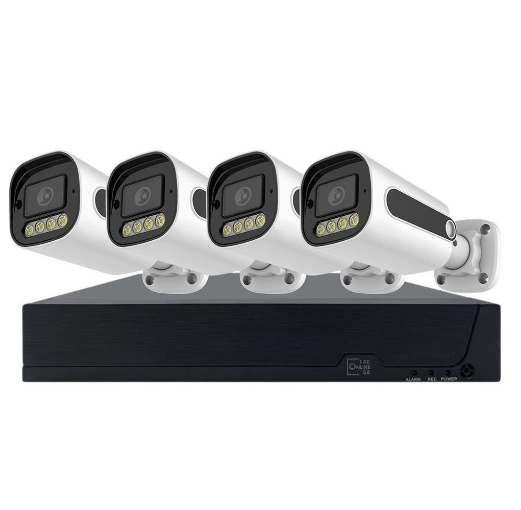 4 Channel DVR Full Color Night Vision Outdoor Cameras