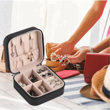 Portable Travel Leather Mini Jewellery Storage Box