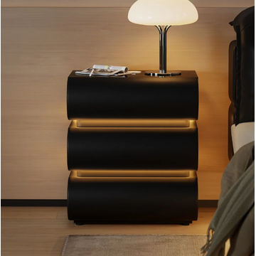 Ziyane Minimalist Layered Pedestal Stand - Black