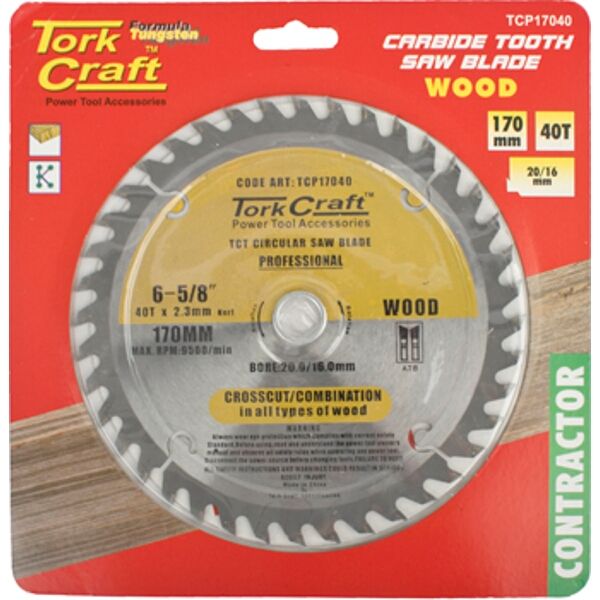 Blade Contractor 170 X 40T 20/16 Circular Saw Tct