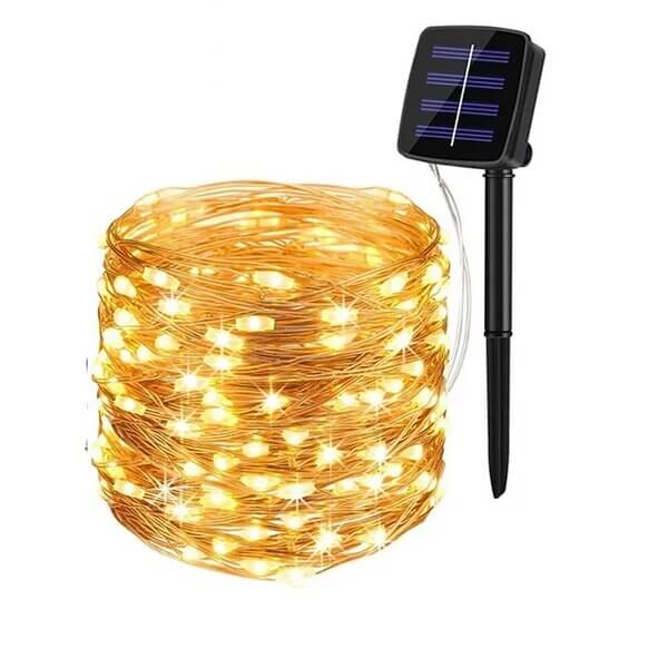 12m 100 LED Solar Color Light Strip - Warm White