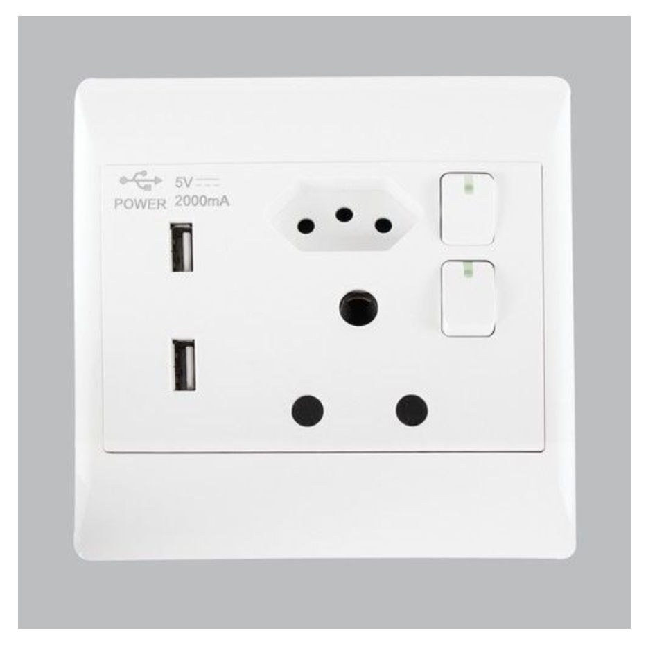 16 AMP Plug + New RSA Socket + 2 USB â€“ 4 X 4