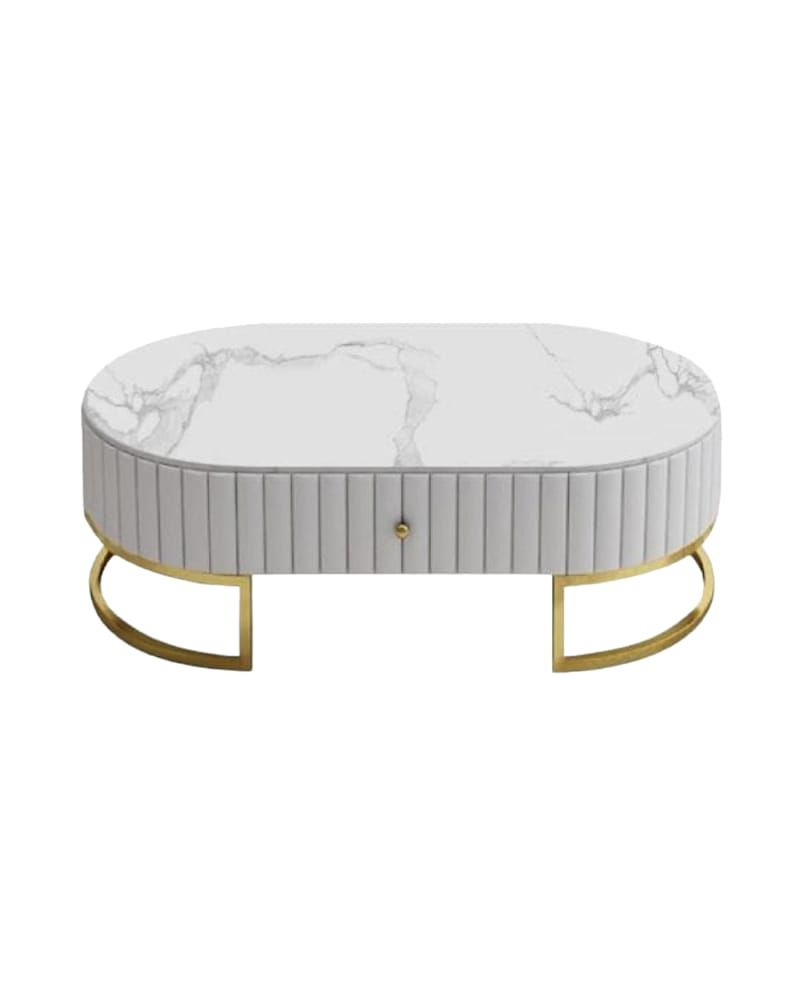Marble Top, Stainless Steel Leg Modern Coffee Table