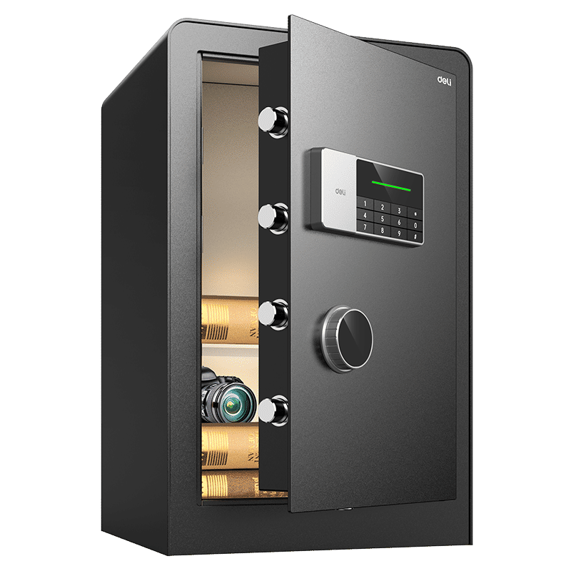 Deli Fingerprint Metal Safe 38cm36cmx60cm Black