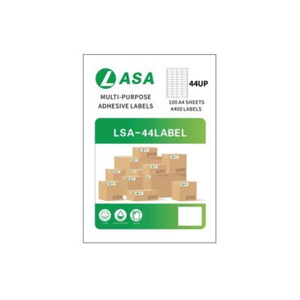 LASA 44up Self Adhesive Label A4 Size 100 Sheets